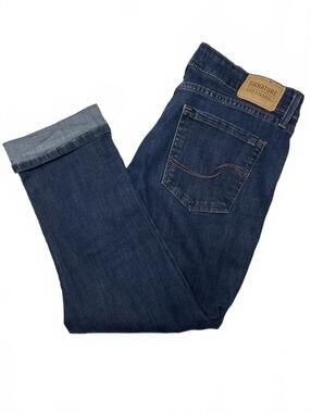 Levi Strauss Signature Mid Rise Capri Jeans Womens W29 Dark Wash Cuffed